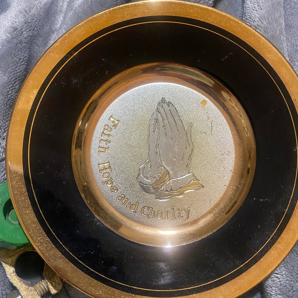 Gold and Black Decorative Plate